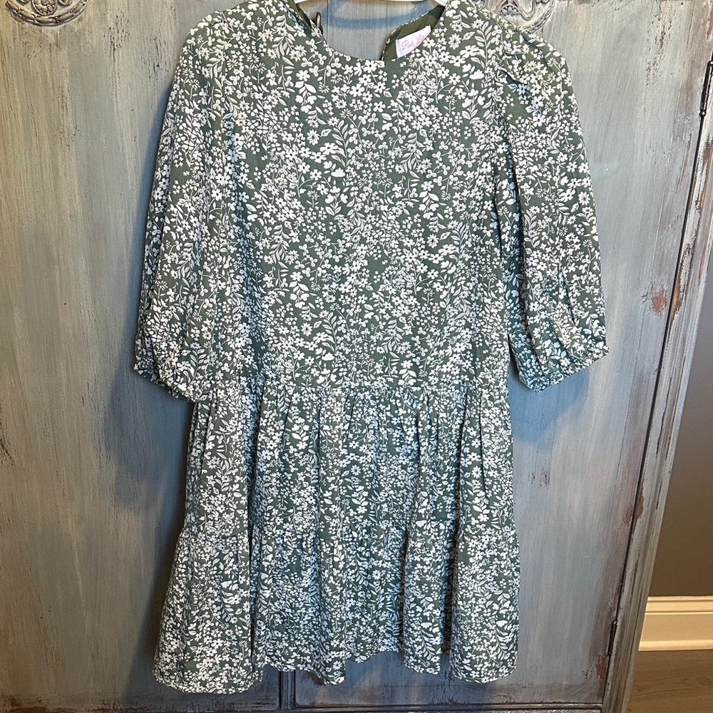 Pink Lily XS Green Floral Dress